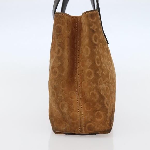 CELINE C Macadam Canvas Hand Bag Brown Gold - Picture 5 of 12